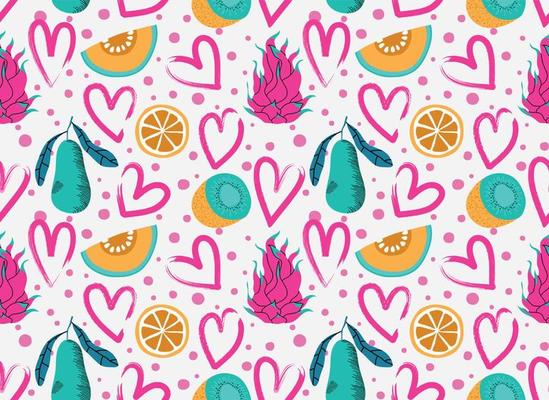 seamless pattern with Cute summer fruit background.