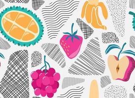 seamless pattern with Cute summer fruit background. vector