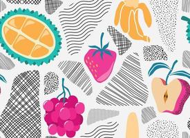 de patrones sin fisuras con lindo fondo de frutas de verano. vector