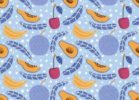 seamless pattern with Cute summer fruit background. vector