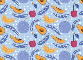 seamless pattern with Cute summer fruit background. vector