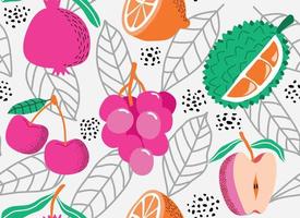 seamless pattern with Cute summer fruit background. vector