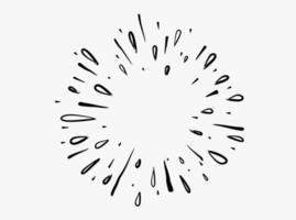 Hand drawn star burst explosion. Illustrated Design Element. vector