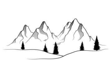 Hand drawn of mountain landscape. vector