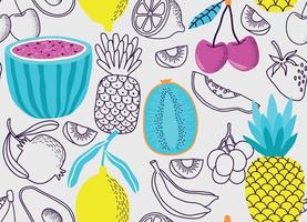 seamless pattern with Cute summer fruit background. vector