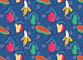 seamless pattern with Cute summer fruit background. vector