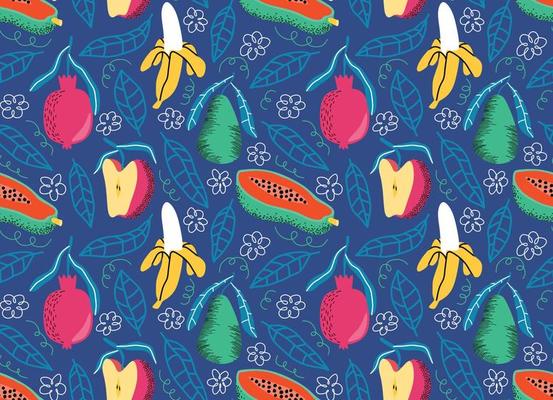 seamless pattern with Cute summer fruit background.