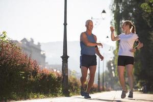 couple congratulate and happy to finish photo