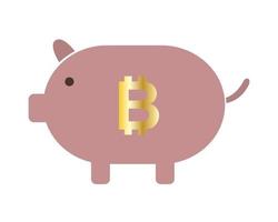 Bitcoin piggy bank vector illustration