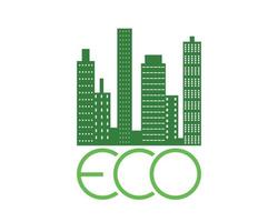 City eco logo - ecology and sustainable concept - vector illustration