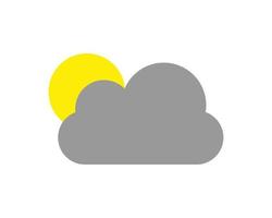 Sun with cloud vector illustration