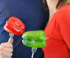 Eating bell pepper photo