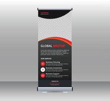 global meetup roll up banner template design vector