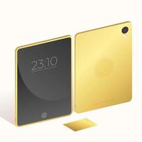 Luxury Golden Tablet Case Mock Up vector