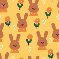 seamless pattern cartoon bunny vector