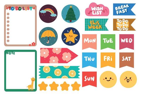 cute planner sticker for diary, journal, scrapbook
