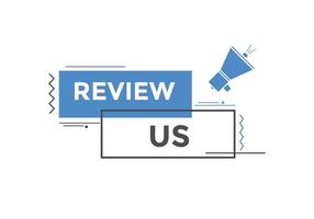 Review us Start now button. Review us User rating social banner promotion. Review Us text social media template vector