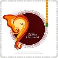 feliz ganesh chaturthi festival celebración tarjeta de felicitación vector