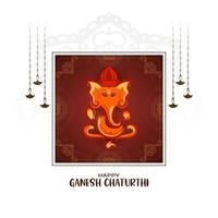 feliz ganesh chaturthi festival religioso saludo fondo vector