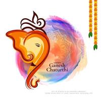 Happy Ganesh Chaturthi Indian traditional festival background vector