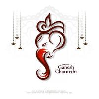 Happy Ganesh Chaturthi Hindu festival artistic background vector