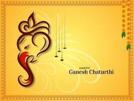 Happy Ganesh Chaturthi Indian festival traditional background vector