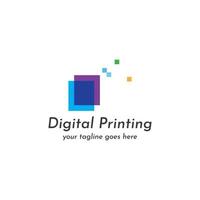 Abstract colorful logo digital printing, printing services, media, technology and the internet. With a modern and simple concept. vector