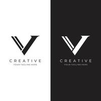 Logo design initial letter V with artistic monogram.Logo is modern, luxurious and elegant. Background isolated. vector