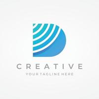 Logo template design Initial geometry of the letter D. Logo design with a minimalist and elegant style. Logo for companies and initials. vector