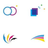 logotipo colorido abstracto impresión digital, servicios de impresión, medios, tecnología e Internet. con un concepto moderno y sencillo. vector
