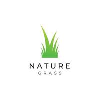 Natural green grass, meadow, and mowed grass element logo in Spring vector logo design template.