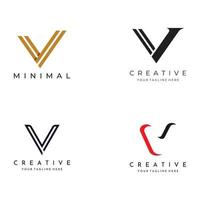 Logo design initial letter V with artistic monogram.Logo is modern, luxurious and elegant. Background isolated. vector