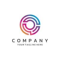 Logo design template abstract element Initial letter O.Symbol of minimalist and modern concept geometric style.Future Logo type. vector