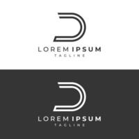 Logo template design Initial geometry of the letter D. Logo design with a minimalist and elegant style. Logo for companies and initials. vector