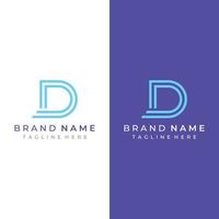 Logo template design Initial geometry of the letter D. Logo design with a minimalist and elegant style. Logo for companies and initials. vector