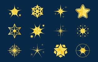 conjunto de icono de estrella vector