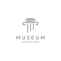 Museums, museum columns, museum lines, museum pillar logos. Museums with minimalist and modern concepts. Logos can be used for companies, museums and businesses. vector