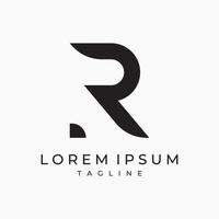 Logo design initial letter R template with geometry and monogram. Minimalist, modern and elegant logo. Background isolated. vector