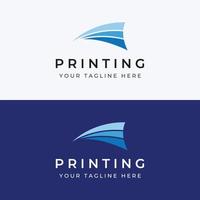 Abstract colorful logo digital printing, printing services, media, technology and the internet. With a modern and simple concept. vector