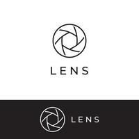 Photography camera logo, lens camera shutter, digital, line, professional, elegant and modern. Logo can be used for studio, photography and other businesses.