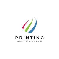 Abstract colorful logo digital printing, printing services, media, technology and the internet. With a modern and simple concept. vector