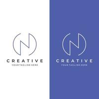 Abstract Logo design initial letter N geometric elements. Elegant, minimalist, creative and modern logo templates. Identity, brand and business cards. vector