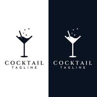 logotipo de cóctel de alcohol, bebidas de club nocturno. logotipos para clubes nocturnos, bares y más. en estilo de concepto de ilustración vectorial. vector