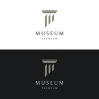 museos, columnas de museos, líneas de museos, logotipos de pilares de museos. museos con conceptos minimalistas y modernos. los logotipos se pueden utilizar para empresas, museos y negocios. vector