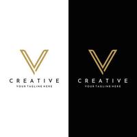 Logo design initial letter V with artistic monogram.Logo is modern, luxurious and elegant. Background isolated. vector