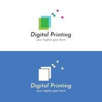 Abstract colorful logo digital printing, printing services, media, technology and the internet. With a modern and simple concept. vector