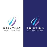 Abstract colorful logo digital printing, printing services, media, technology and the internet. With a modern and simple concept. vector