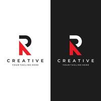 Logo design initial letter R template with geometry and monogram. Minimalist, modern and elegant logo. Background isolated. vector