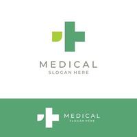 logotipo de signo médico con un signo más simple y moderno, logotipo para médico, farmacia, farmacia, hospital. Con ilustración de vector de plantilla.