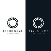 plantilla de diseño de logotipo elemento abstracto letra inicial o.símbolo de concepto minimalista y moderno estilo geométrico.tipo de logotipo futuro. vector